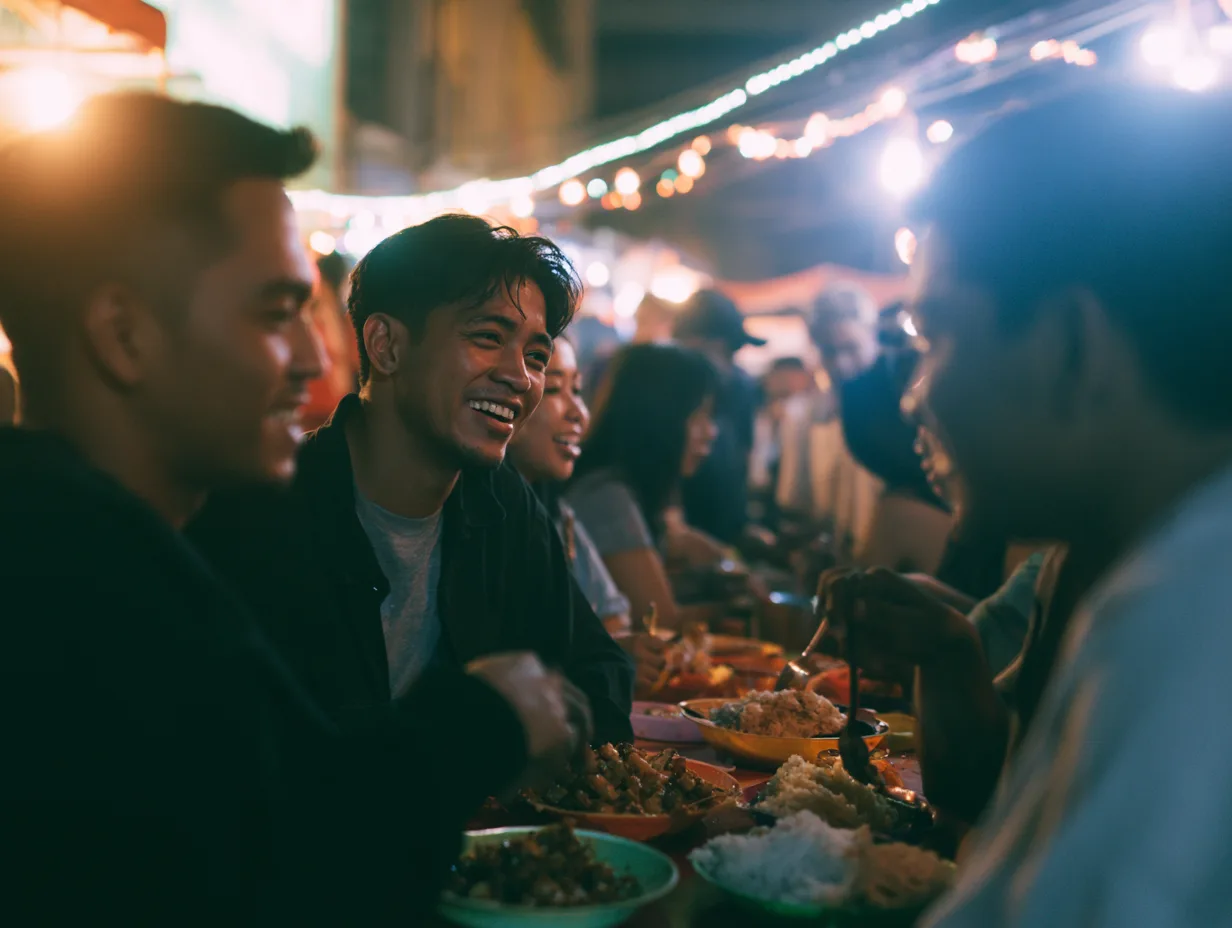 Diners at a Manila food park
